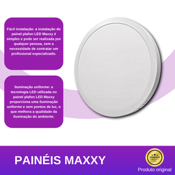 Kit 10 Painéis Plafon Led Sobrepor Redondo 24w Frio - Frio (6500k) - 3 Kit 10 Painéis Plafon Led Sobrepor Redondo 24w Frio - Frio (6500k) - 3