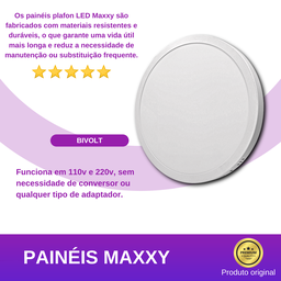 Kit 10 Painéis Plafon Led Sobrepor Redondo 24w Frio - Frio (6500k) - 4