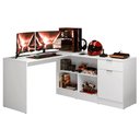 Ver imagem 2 de Escrivaninha em L para Computador Gamer Branco Roma Madesa