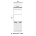 Ver imagem 3 de Torre Quente Armário de Cozinha 70 cm 3 Portas Branco Agata Madesa