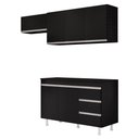 Ver imagem 1 de Cozinha Planejada Lux 3 Peças 100%mdf com Balcão Gabinete Tampo 120cm 3 Gavetas Preto - Desk Design