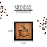 Kit 4 Quadros Cantinho do Café Mdf 3d Relevo 15cm Decoração para Cozinha - 4