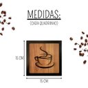 Ver imagem 4 de Kit 4 Quadros Cantinho do Café Mdf 3d Relevo 15cm Decoração para Cozinha