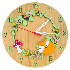 Relógio Raposa, Relógio de Parede, Decoração, Mdf, 30cm