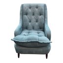 Ver imagem 2 de Kit Poltrona Lille e Puff Suede Azul Céu - Dominic Decor