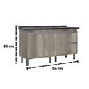 Ver imagem 3 de Gabinete de Cozinha 100% Mdf Balcão Madeira Barrique 114cm:barrique