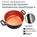 Ver imagem 5 de Panela Caçarola Antiaderente Pro-flon Topázio Preto 22cm - Brinox