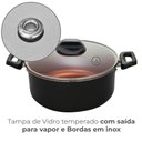 Ver imagem 2 de Panela Caçarola Antiaderente Pro-flon Topázio Preto 22cm - Brinox