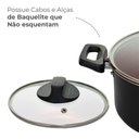 Ver imagem 3 de Panela Caçarola Antiaderente Pro-flon Topázio Preto 22cm - Brinox