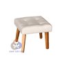 Puff Banqueta Decorativa Glamour Dubai com Pés Quadrado Bege - 1