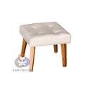 Ver imagem 1 de Puff Banqueta Decorativa Glamour Dubai com Pés Quadrado Bege