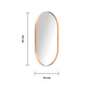 Ver imagem 3 de Espelho Oval Dourado Decorativo Corpo Inteiro com Moldura Metal 90x50 Luxo
