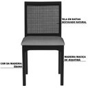 Ver imagem 4 de Cadeira Sala de Jantar Madeira Maciça Steve Tela Rattan Sextavano Linho Cinza/ébano G55 - Gran Belo