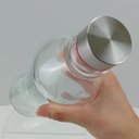 Ver imagem 4 de Garrafa de Vidro 950ml Transparente 31x9x9cm Água Suco Geladeira Bebidas Tampa