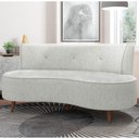 Ver imagem 2 de Sofá 2 Lugares para Sala Living 135cm Pés Palito Korah K04 Linho Cinza - Mpozenato