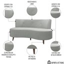 Ver imagem 3 de Sofá 2 Lugares para Sala Living 135cm Pés Palito Korah K04 Linho Cinza - Mpozenato