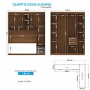 Ver imagem 7 de Quarto Modulado Casal Lugano Jatobá/grafite com Espelho - Santos Andirá