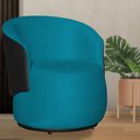 Ver imagem 4 de Poltrona Beatriz Orgânica 73cm Compose Corino Marrom/ Suede:azul Turquesa