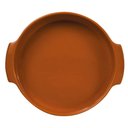 Ver imagem 2 de Forma Porcelana Laranja Redonda 25cm com Alça Canelada Assar e Servir Germer