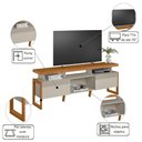 Ver imagem 2 de Rack para TV Esmeralda 70" 180cm MDF e MDP com Nichos Nature Off White Casah