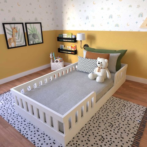 Cama Infantil Montessoriana Solteiro Sol