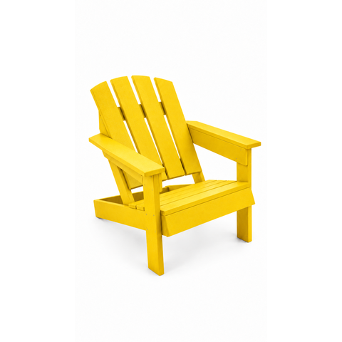 Cadeira Adirondack com Encosto Alto Amarela em Madeira Plástica Lanci/ Lc-09 Am.