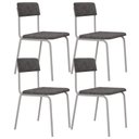 Ver imagem 1 de Kit 04 Cadeiras Estofada para Sala de Jantar Sense Branco C01 Linho Prata - Lyam Decor