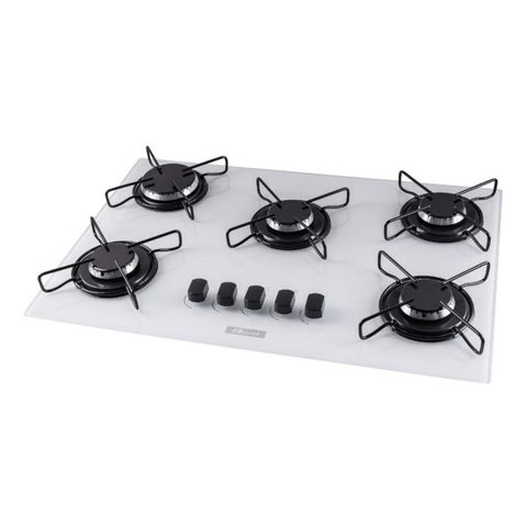 Cooktop 5 Bocas Built Vidro Branco