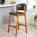 Ver imagem 1 de Banqueta Alta Bistrô Charmy Encosto e Assento Estofados Couríssimo Preto- Mabe Magazine