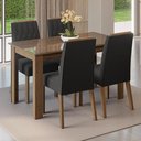 Ver imagem 1 de Conjunto Sala de Jantar Tampo de Vidro 4 Cadeiras Rustic/Oxford Pétala Madesa