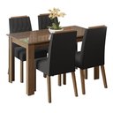 Ver imagem 2 de Conjunto Sala de Jantar Tampo de Vidro 4 Cadeiras Rustic/Oxford Pétala Madesa