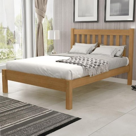 Cama Casal Queen 160cm com Cabeceira Ripada Alix Mel B11 - Mpozenato
