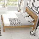 Ver imagem 3 de Cama Casal Queen 160cm com Cabeceira Ripada Alix Mel B11 - Mpozenato