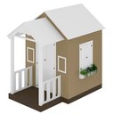 Ver imagem 2 de Casinha de Brinquedo Artesanal com Varanda MDF Branco/Bege - Criança Feliz Casinha com Varanda