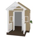 Ver imagem 6 de Casinha de Brinquedo Artesanal com Varanda MDF Branco/Bege - Criança Feliz Casinha com Varanda