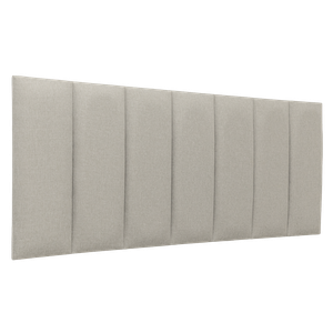 Cabeceira Casal Linho Prata Placa Modulada Estofada Ripada Adesiva