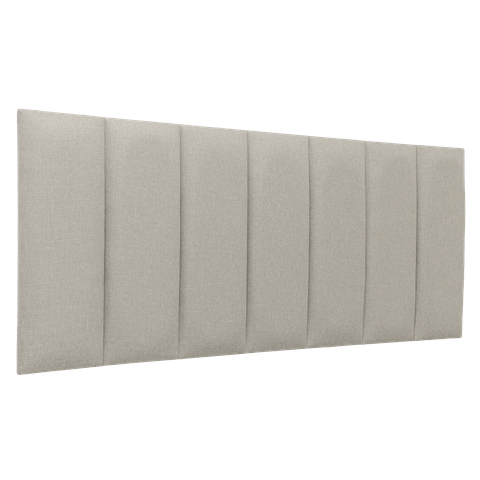 Cabeceira Casal Linho Prata Placa Modulada Estofada Ripada Adesiva