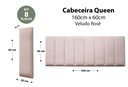 Ver imagem 2 de Placas Cabeceira Modulada Adesiva Queen Estofada 160cm x 60cm Kit 8 Placas - Veludo Nude