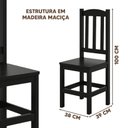 Ver imagem 4 de Kit 2 Cadeiras em Madeira Maciça Diamante Preto sem Estofado