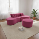 Ver imagem 1 de Sofá Modular Orgânico Monterrey 260cm + Puff Suede Rosa