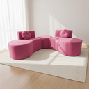 Ver imagem 2 de Sofá Modular Orgânico Monterrey 260cm + Puff Suede Rosa