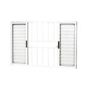 Ver imagem 1 de Janela Veneziana Alumínio 6 Folhas com Grade MGM Sólida 100x150cm Vidro Liso Incolor
