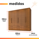 Ver imagem 4 de Guarda Roupas Casal 6 Portas e 6 Gavetas Maximus Zanzini