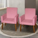 Ver imagem 1 de Kit 2 Poltronas Decorativas Mel Suede Rosa Sky Mobile