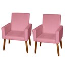 Ver imagem 2 de Kit 2 Poltronas Decorativas Mel Suede Rosa Sky Mobile