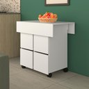 Ver imagem 1 de Mesa Tampo Dobravel 4 Bancos 80x80 Cm B10 Branco Novam