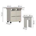 Ver imagem 2 de Mesa Tampo Dobravel 4 Bancos 80x80 Cm B10 Branco Novam