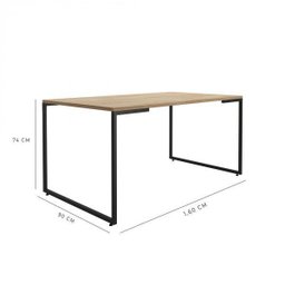 Mesa de Jantar 8 Lugares Industrial Espresso Móveis Marrom/Natura/Preto - 3