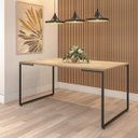 Ver imagem 1 de Mesa de Jantar 8 Lugares Industrial Espresso Móveis Marrom/Natura/Preto