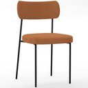 Ver imagem 1 de Cadeira Decorativa Estofada para Sala de Jantar Melina L02 Bouclê Terracota - Lyam Decor